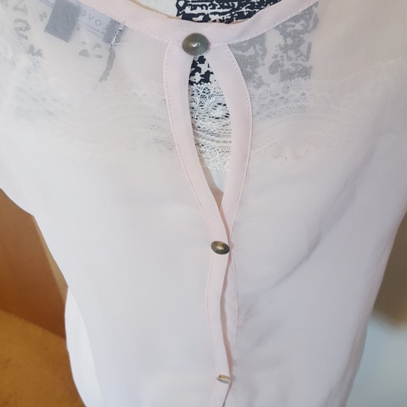 ~LOVE CULTURE * sheer blush overlay top - Picture 6 of 7